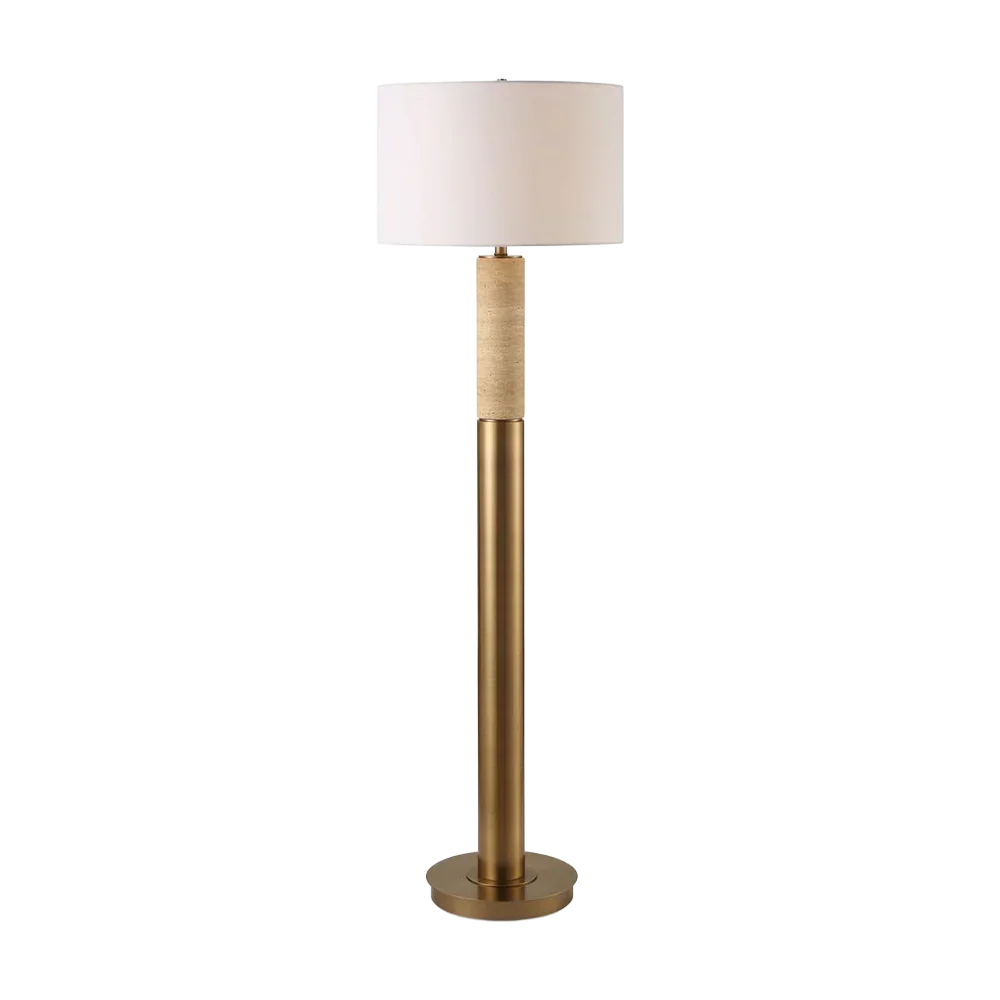 SparrowVerse Floor Lamp Gold & Travertine - Image 3