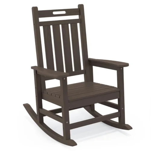 HDPE Outdoor Rocking Chair – Coffee